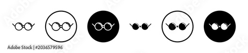 Konstfotografi Glasses icon filled flat and line versions