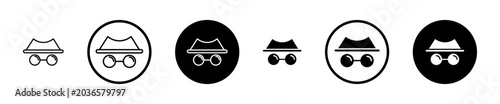 Fotografie Incognito icon filled flat and line versions