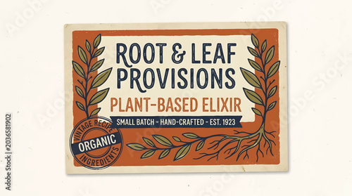 Tableau sur toile Organic plant based product packaging design.