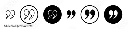 Foto Quote right icon filled flat and line versions