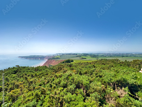 Coastal Beach and Sea Between Exmouth and Budleigh Salterton Devon England