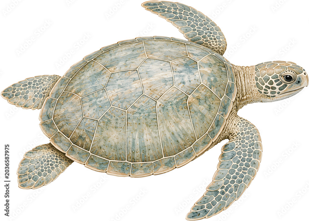 Fototapeta premium Isolated sea turtle on transparent background