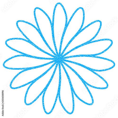 Blue Flower Handrawn Illustration 