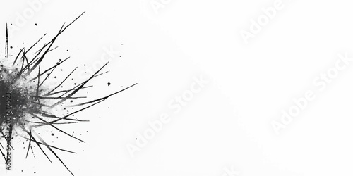 Tableau sur toile A grunge ink splash illustration features black paint blots falling in slow moti