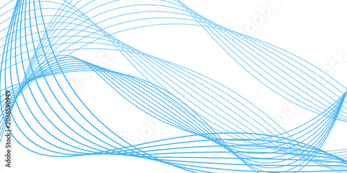 Tableau sur toile Vector, Abstact Gradual Blue 8 Wave Line for Element Design of Certificate, Bann