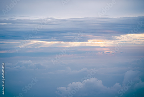 上空からの幻想的な雲