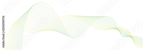 Fotografija Abstract wave pattern, green gradient background, wavy lines, vector design elem