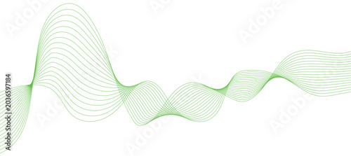 Valokuva Green wave, abstract background, wavy lines, vector graphics, modern design elem
