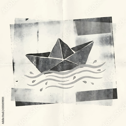 Photos Paper Boat on Water Surface.