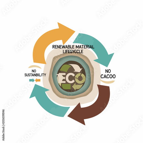 Tableau sur toile Eco friendly renewable material lifecycle process.