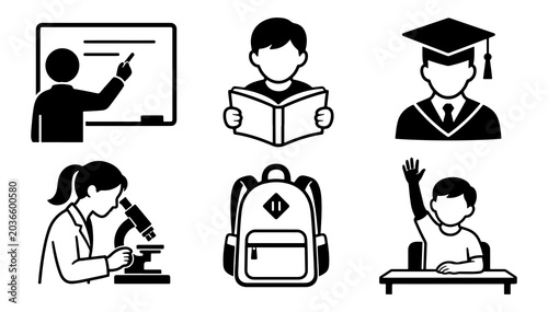 Pictograms Portraying the Comprehensive Academic Experience From Initial Classroom Learning and Student Participation to Scientific Discovery and University Graduation
