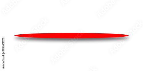 Red oval shape with shadow on transparent background