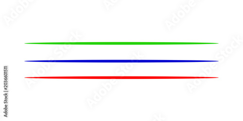 Colorful green blue and red lines on a transparent background
