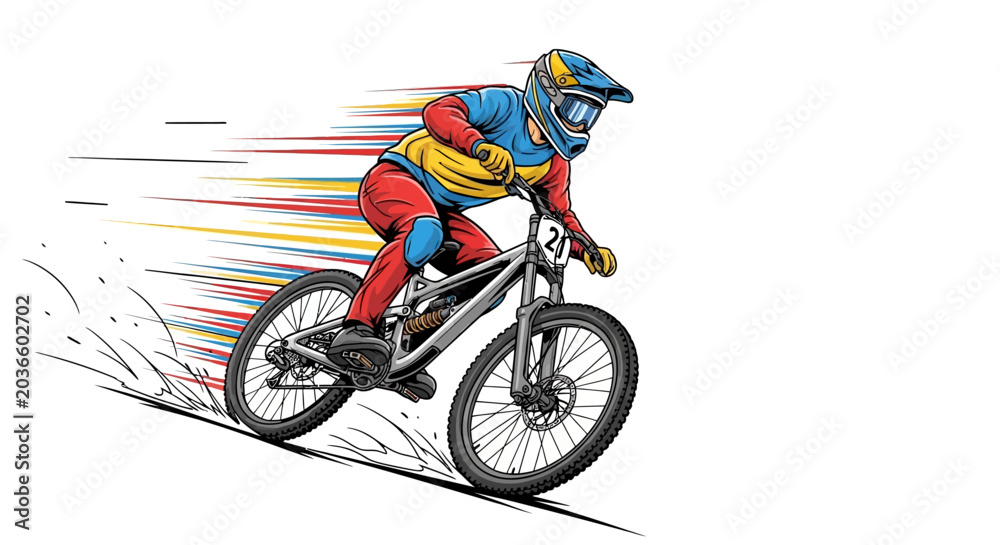 Fototapeta premium Professional cyclist riding a bicycle fast.