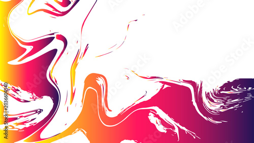 Obraz na plátne Abstract marbled swirling design in vibrant gradient colors from yellow to purple, creating a fluid and dynamic visual effect, perfect for modern graphic backgrounds