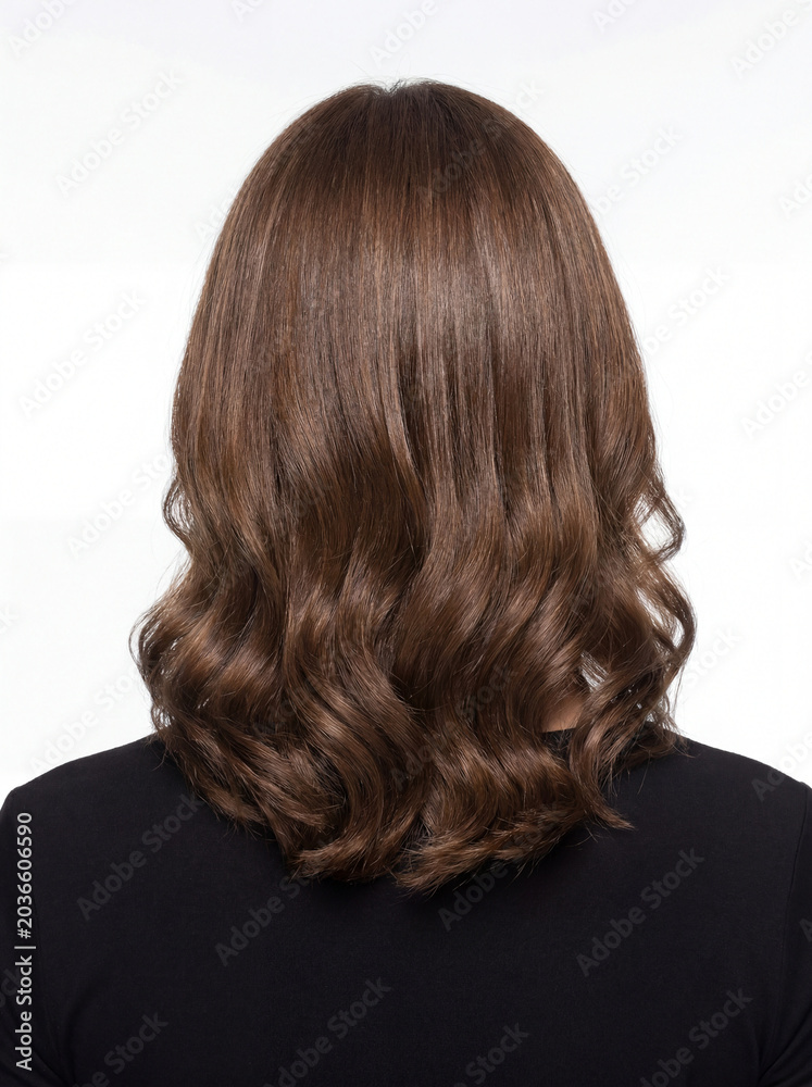 Naklejka premium Perfect hair. Woman with long hair isolated on white background