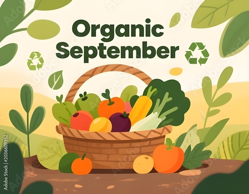Fresh Organic Produce Illustration for Organic September