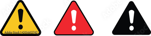 Foto An isolated red exclamation mark inside a yellow warning triangle symbol represe