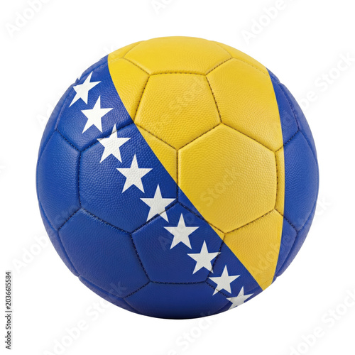 Photography Soccer ball with Bosnia and Herzegovina flag
