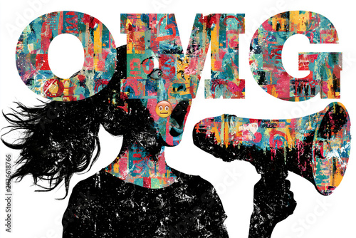 Bold expression of creativity through vibrant collage artwork