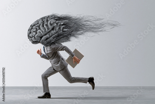 Dynamic young individual races forward with a creative twist on a new idea