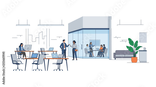 Foto Business people in office space.