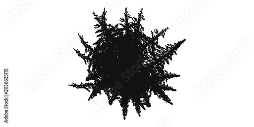 Foto Black fractal ice crystal pattern with frozen sharp edges on transparent png background
