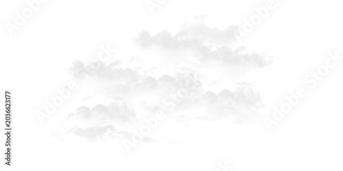 Konstfotografi White fluffy cumulus clouds on transparent background for sky replacement and composition