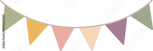 Foto Pastel boho bunting banner illustration for nursery decor and birthday party des