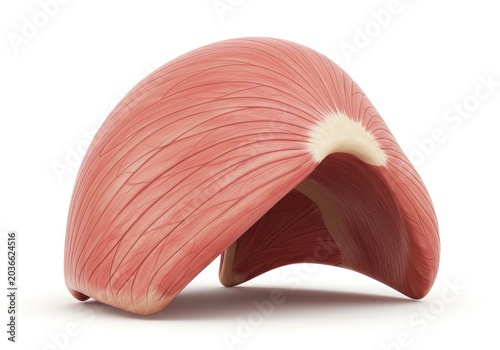 Detailed 3D Illustration of the Human Diaphragm Muscle Isolated on White Background for Medical and Educational Use