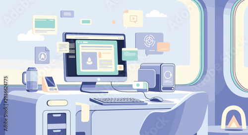 Foto Modern home office workspace setup 2.