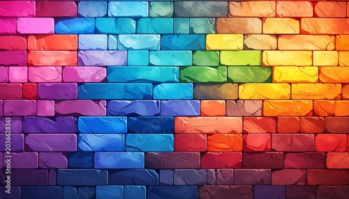 colorful brick wall