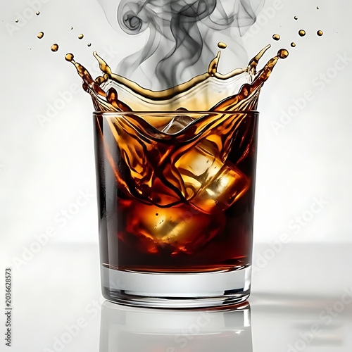 Dark rum cocktail with smoky cinnamon effect and luxury presentation