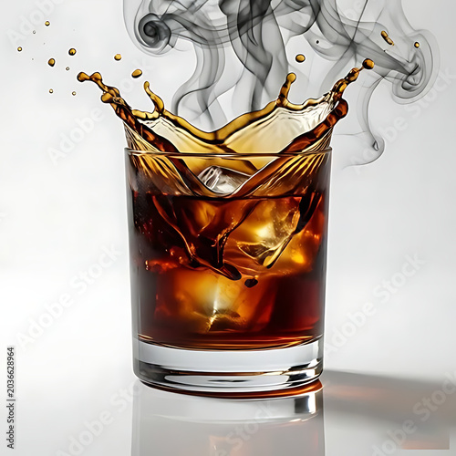 Dark rum cocktail with smoky cinnamon effect and luxury presentation