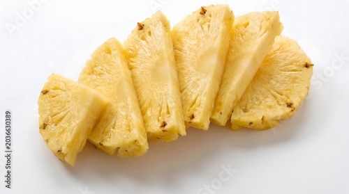 Fresh Pineapple Isolated on White Background Front View Commercial Tropical Fruit Photography