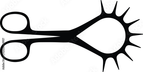 Foto Silhouette design of medical surgical self retaining steel retractor medical ins