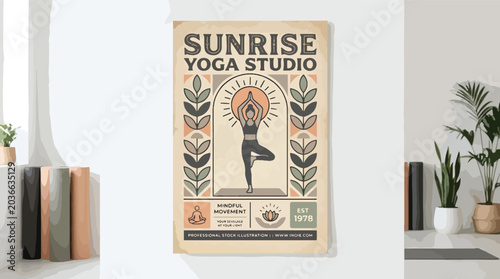 Canvastavla Woman doing yoga in studio.