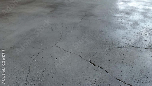 A Concrete Floor With A Large Crack Running Through It The Crack Appears