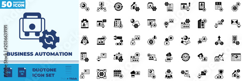 Fotografía Business Automation Duotone Editable Icons set