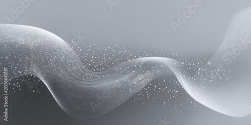 Abstract Silver White Particle Smoke Wave Background

