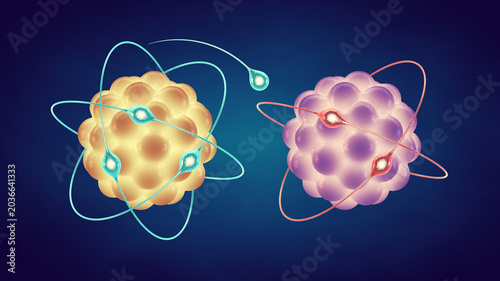Antioxidant neutralizing a free radical atom by donating an electron. Cellular defense mechanisms concept