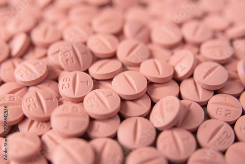 Brown pills close up