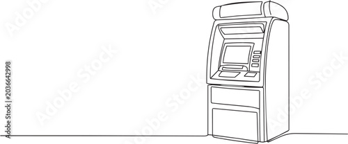Line drawing of a ticket vending machine on a flat surface