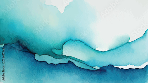 Fotografi Abstract watercolor background with soft flowing blue gradient texture art piece