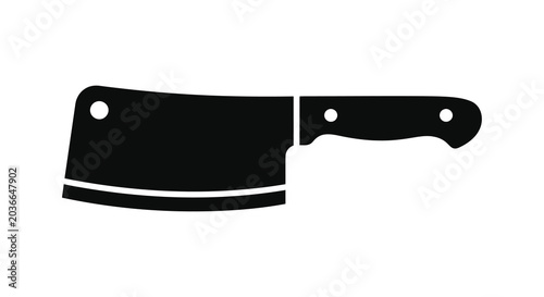 Photos Cleaver Knife Silhouette On White Background cook
