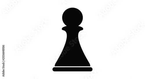 Photos Black chess pawn silhouette on a white background