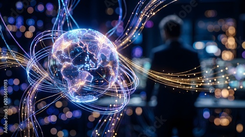 Global Networking Technology with Digital Earth and Fiber Optic Connections