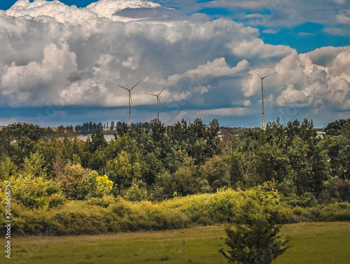 Renewable energy and countryside view