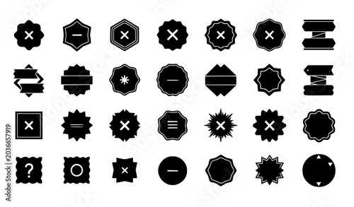 Foto Decorative designation wallpaper symbol vector set in bold black solid style