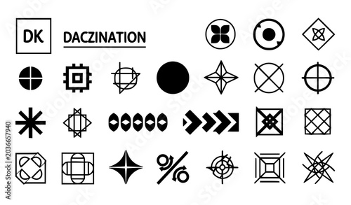 Bild auf Leinwand Minimal black designation symbols vector illustration for wallpaper decoration